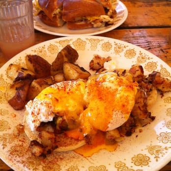 Whistle Stop Cafe - Eggs Benedict with corned beef hash. Irish Jig Sandwich is the background split four ways. All wonderful. - Breakfast & Brunch Near Me - Deep River, Connecticut Whistle Stop Cafe - Eggs Benedict with corned beef hash. Irish Jig Sandwich is the background split four ways. All wonderful. - Breakfast & Brunch Near Me - Deep River, Connecticut