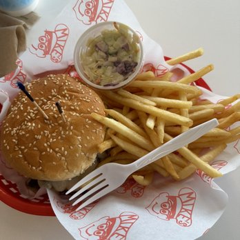 Mike’s Drive-In - Mushroom Swiss burger with Cole slaw - Diners Near Me - Tigard, Oregon Mike’s Drive-In - Mushroom Swiss burger with Cole slaw - Diners Near Me - Tigard, Oregon