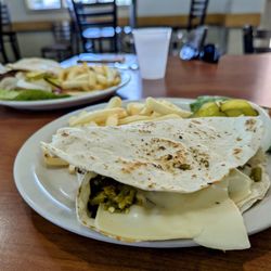 Los Altos Golf Course - Sheepherder (pastrami, cheese and green chile on tortilla) - very yum