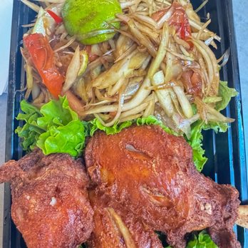 Slurp - Papaya salad (Lao style) & wing combo. - Thai Near Me - Escondido, California