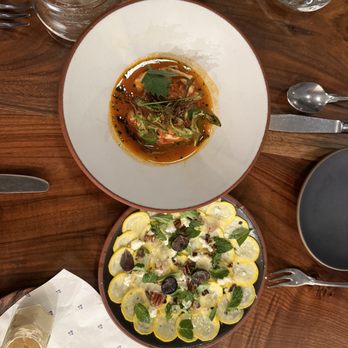 The Dabney - Squash salad and MD crab stew - New American Near Me - Washington, DC, District of Columbia