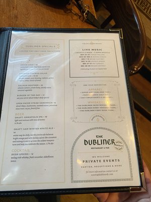 Menu photo 6 Dubliner Restaurant & Pub Washington, DC, DC