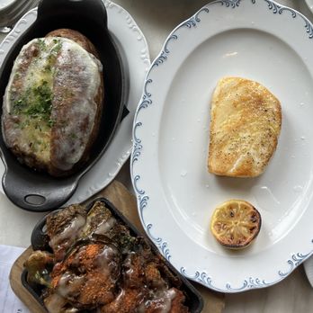 The Choptank - Truffle baked potato, seared sea bass, roasted Brussels sprouts. - Seafood Near Me - Annapolis, Maryland