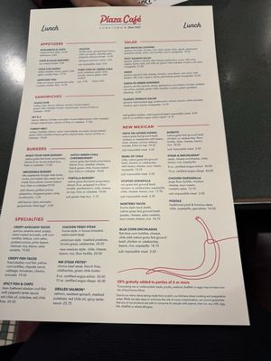 Menu photo 3 Plaza Cafe Downtown Santa Fe, NM