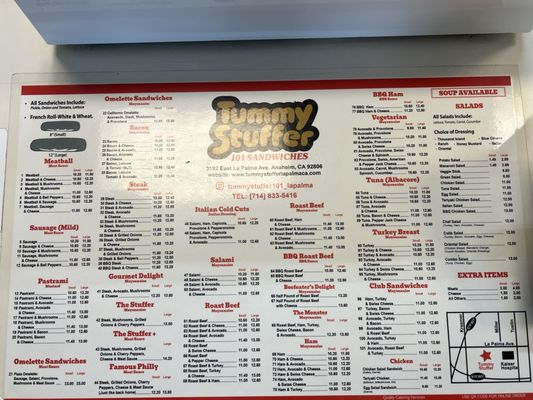 Menu photo 3 Tummy Stuffer 101 Sandwiches Anaheim, CA Menu photo 3 Tummy Stuffer 101 Sandwiches Anaheim, CA