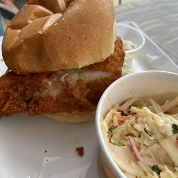 Merwin's Wharf - Fried Walleye sandwich with chips or coleslaw. - New American Near Me - Cleveland, Ohio Merwin's Wharf - Fried Walleye sandwich with chips or coleslaw. - New American Near Me - Cleveland, Ohio