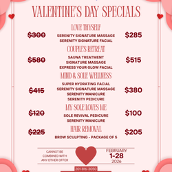 Serenity Skin Care & Body Wellness - Valentine's Day Specials