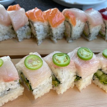 Tanuki - Rainbow Roll + Hamachi Jalapeno Roll - Sushi Bars Near Me - San Diego, California