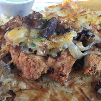 Pine State Biscuits - Hash up with fried chicken , mushrooms, cheese, and grilled onions - Breakfast & Brunch Near Me - Portland, Oregon