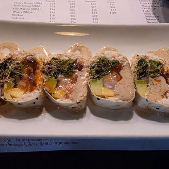 Sushi On Fire - Sexy Roll - by default no rice - pretty good - Sushi Bars Near Me - Huntington Beach, California Sushi On Fire - Sexy Roll - by default no rice - pretty good - Sushi Bars Near Me - Huntington Beach, California