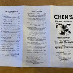 Chens Chinese Restaurant - Menu (updated on 1/15/2024)