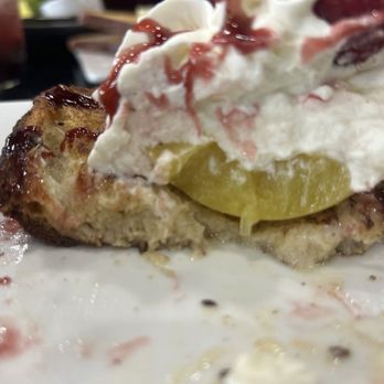 Nana's - An inside look at the poached peach inside that French toast. So good - Breakfast & Brunch Near Me - Howard Beach, New York Nana's - An inside look at the poached peach inside that French toast. So good - Breakfast & Brunch Near Me - Howard Beach, New York