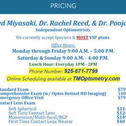 TM Optometry - Updated pricing to reflect the latest (2021).
