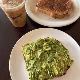 Green fire without chili flakes, cinnamon toast, and a Vietnamese coffee Green fire without chili flakes, cinnamon toast, and a Vietnamese coffee