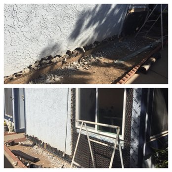 Powerup Construction - 9/27:  removal of old stucco and installing the inside fence. - General Contractors Near Me