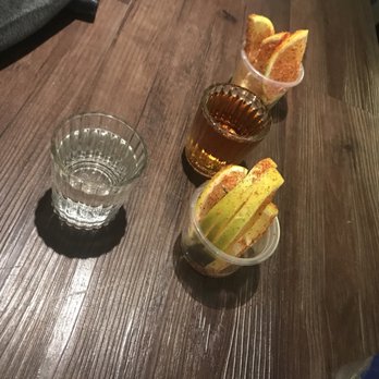 Mano Santa - A couple of after dinner house mezcal samples and palate cleanser at Mano Santa. - Bars Near Me - México, D.F., DIF