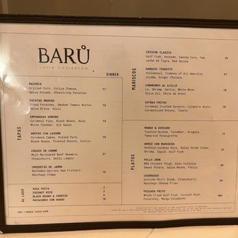 Baru Bistro & Tapas - Menu - Latin American Near Me - New Orleans, Louisiana Baru Bistro & Tapas - Menu - Latin American Near Me - New Orleans, Louisiana