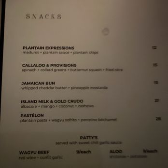 Lucia - Bar food menu - Caribbean Near Me - Los Angeles, California