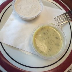 Locally made spicy ranch and honey mustard