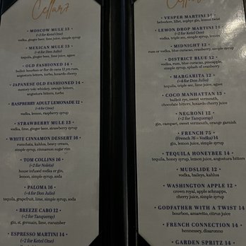Cellar 7 - Drink menu - American Near Me - Houston, Texas