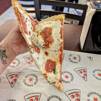 La Pizza - Slice of margarita pizza - Pizza Near Me - Harrison, New Jersey La Pizza - Slice of margarita pizza - Pizza Near Me - Harrison, New Jersey
