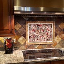 Toni Tile Company - Slate backsplash and mural