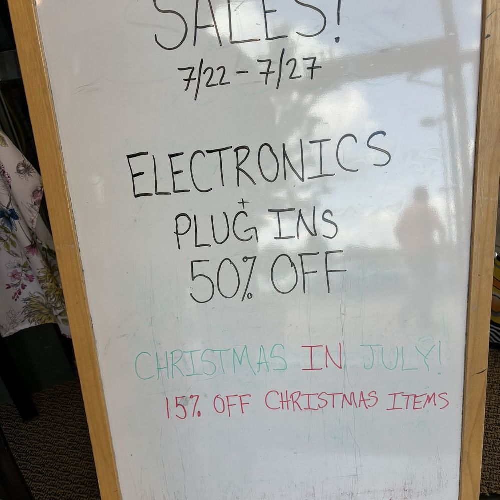 Nu2u Again - Electronics and plug-in sale(50% off) Christmas in July sale - 25% off - Thrift Stores Near Me - Saline, Michigan Nu2u Again - Electronics and plug-in sale(50% off) Christmas in July sale - 25% off - Thrift Stores Near Me - Saline, Michigan