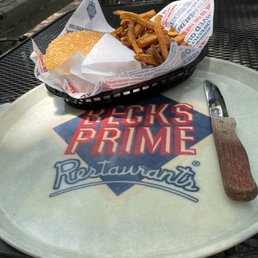 Burger and fries Burger and fries