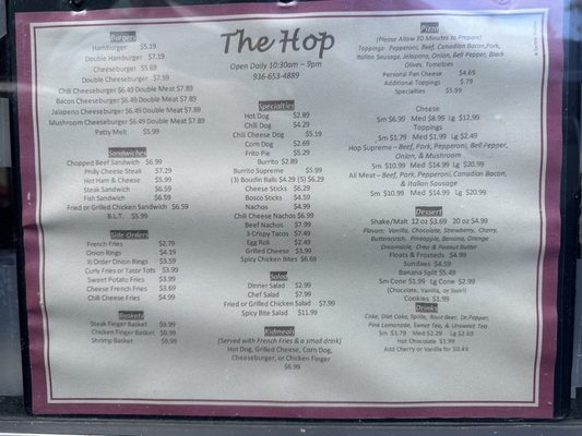 Menu photo 2 The Hop Coldspring, TX Menu photo 2 The Hop Coldspring, TX
