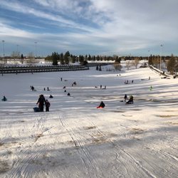 Millwoods Town Centre Pond - Tobogganing hill