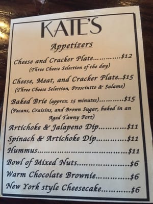 Menu photo 7 Kate's Wine Bar Littleton, CO