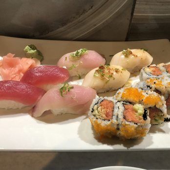 KC Sushi - Assorted nigiri (magaro, hamachi, "white tuna") and spicy ahi roll - Sushi Bars Near Me - Kansas City, Missouri KC Sushi - Assorted nigiri (magaro, hamachi, "white tuna") and spicy ahi roll - Sushi Bars Near Me - Kansas City, Missouri