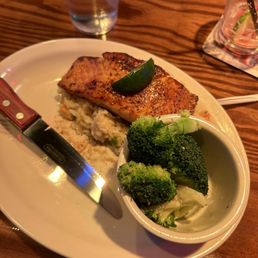 Honey coated Salmon w/ side of broccoli