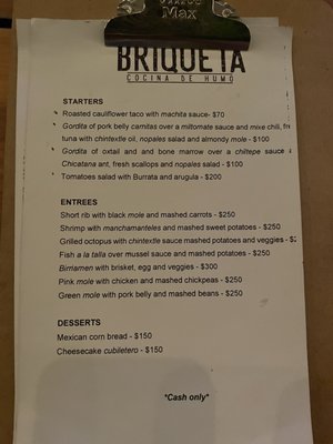Menu photo 1 Briqueta Todos Santos, BCS Menu photo 1 Briqueta Todos Santos, BCS