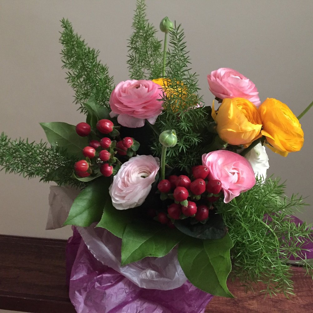 Radiant Ranunculus Bouquet in Vase - $74.95 Radiant Ranunculus Bouquet in Vase - $74.95