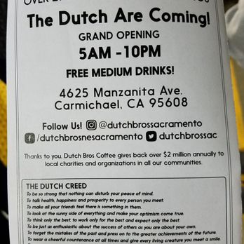 Dutch Bros Coffee - The dutch creed! - Coffee & Tea Near Me - Carmichael, California Dutch Bros Coffee - The dutch creed! - Coffee & Tea Near Me - Carmichael, California