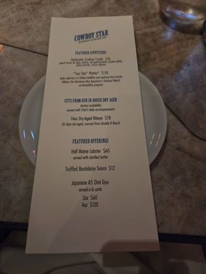 Menu photo 1 Cowboy Star San Diego, CA Menu photo 1 Cowboy Star San Diego, CA