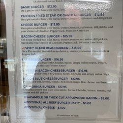 Woodland Villa Restaurant - Burger menu 8/17/22