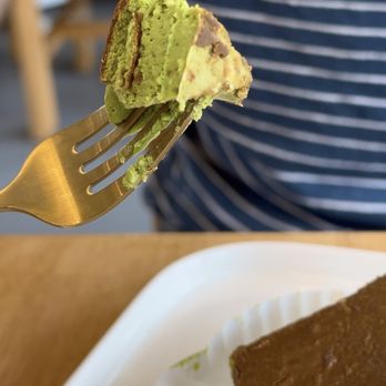 Midori Tea House - bite of matcha basque cheesecake - Coffee & Tea Near Me - Falls Church, Virginia Midori Tea House - bite of matcha basque cheesecake - Coffee & Tea Near Me - Falls Church, Virginia