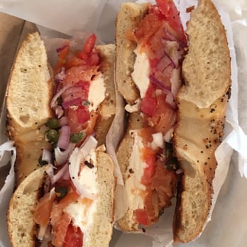 Telegraphe Cafe - Salmon and cream cheese bagel - Coffee & Tea Near Me - New York, New York Telegraphe Cafe - Salmon and cream cheese bagel - Coffee & Tea Near Me - New York, New York