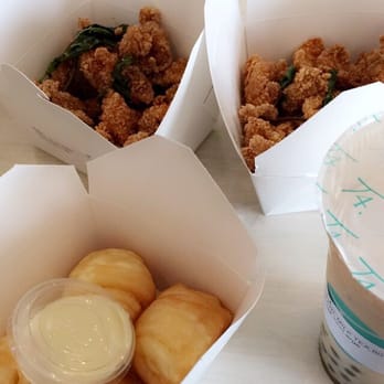 T4 Natomas - Basil popcorn chicken and flour custard buns w/ sweetened condensed milk! - Coffee & Tea Near Me - Sacramento, California