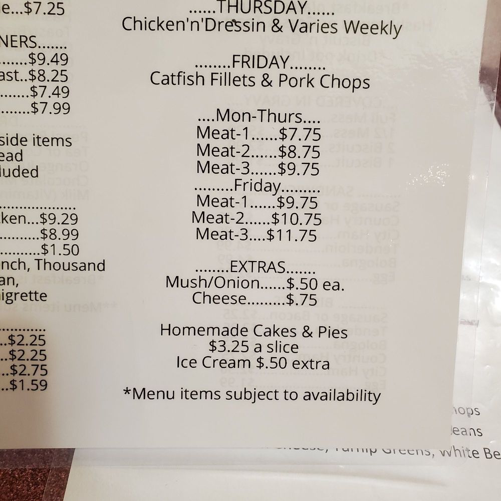 Donna's Restaurant - Menu as of 9-23-22 - Southern Near Me - Dickson, Tennessee Donna's Restaurant - Menu as of 9-23-22 - Southern Near Me - Dickson, Tennessee