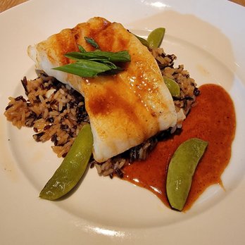 Seasons 52 - Sea bass with wild rice & snow peas - New American Near Me - Albuquerque, New Mexico Seasons 52 - Sea bass with wild rice & snow peas - New American Near Me - Albuquerque, New Mexico