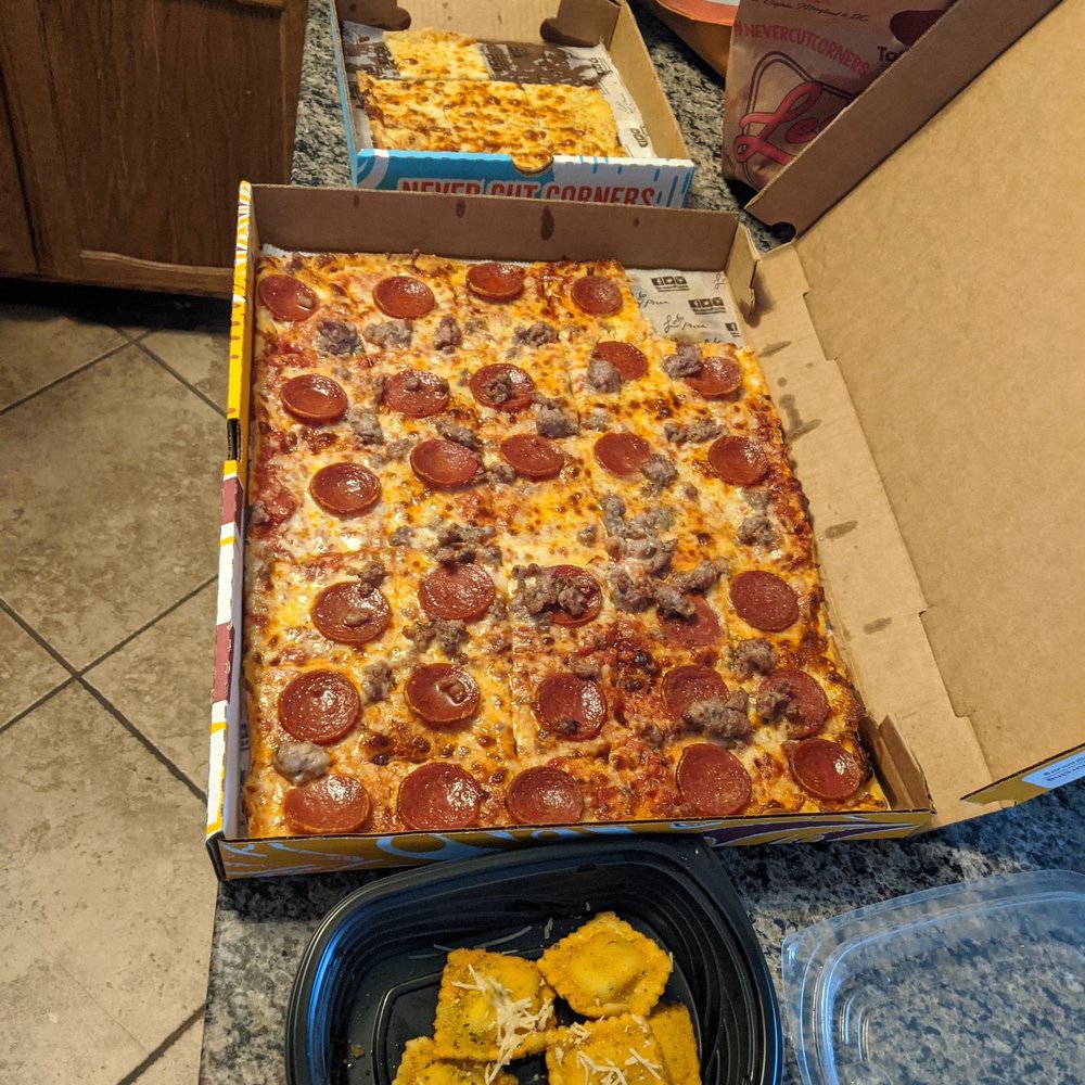Ledo Pizza - Front to back (fried Ravioli, Pepperoni & Sausage pizza, Italian white pizza ) - Pizza Near Me - North Myrtle Beach, South Carolina Ledo Pizza - Front to back (fried Ravioli, Pepperoni & Sausage pizza, Italian white pizza ) - Pizza Near Me - North Myrtle Beach, South Carolina