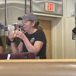 Angie's Food and Diner - Her eating her food was more important than her customers eating their food...