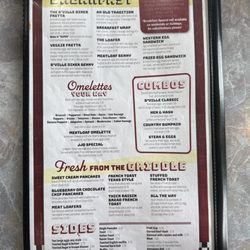Breakfast menu