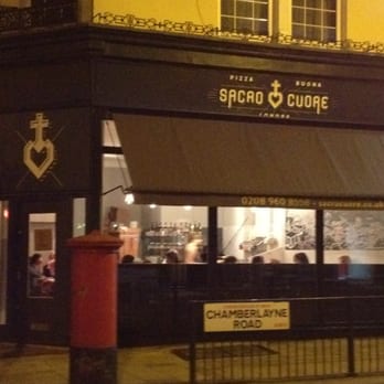 Sacro Cuore - Shop front at night - Pizza Near Me - London, XGL Sacro Cuore - Shop front at night - Pizza Near Me - London, XGL