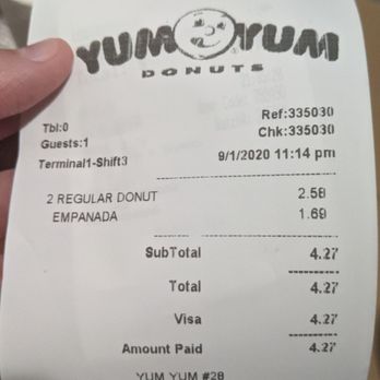 Yum Yum Donuts - Receipt, prices. - Donuts Near Me - Alhambra, California Yum Yum Donuts - Receipt, prices. - Donuts Near Me - Alhambra, California