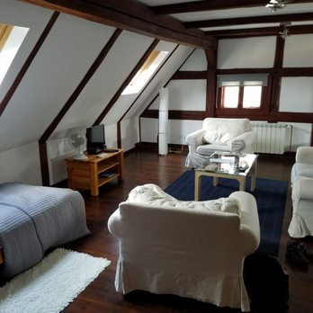 The Blue Beetroot - Room 7. View from one corner from entry.  One bed is on left. - Hotels Near Me - Boleslawiec, LU