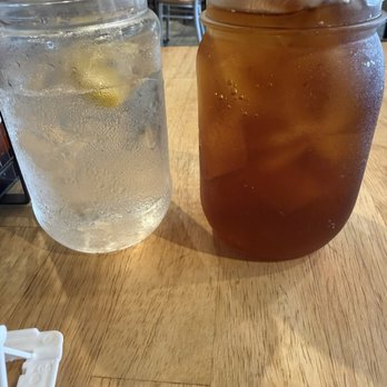 Yoolks On Us - Water and tea in the mason jar - Breakfast & Brunch Near Me - Portsmouth, Virginia Yoolks On Us - Water and tea in the mason jar - Breakfast & Brunch Near Me - Portsmouth, Virginia